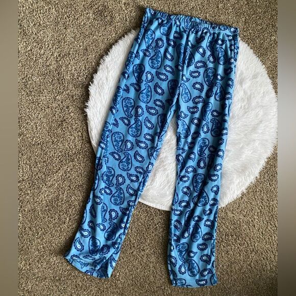 Mayfair Pajama Set New Pants Button Front Top Paisley Blue Womens Size Large - Picture 3 of 7
